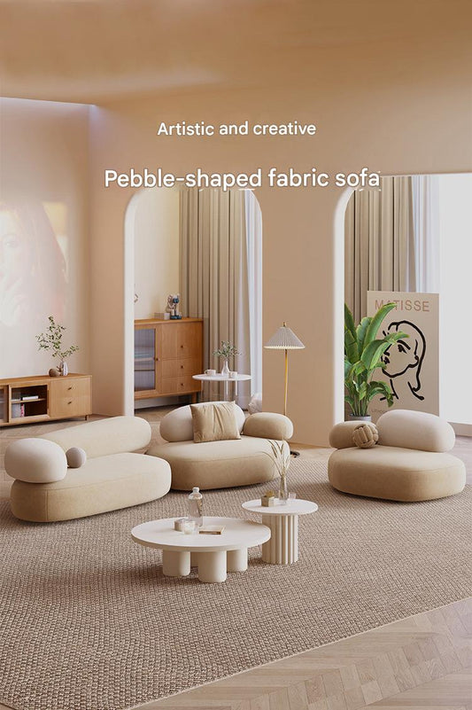 Luxury Modern Curved Fabric Sofa Set with Coffee Table
