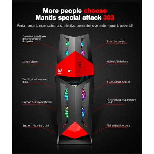 Mantis Attack 303 E-sports ATX PC Cabinet Case
