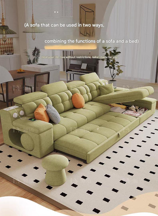 Luxury Chenille Cotton Linen Folding Sofa Bed