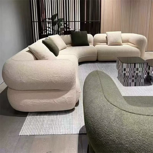 Luxury Italian L-Shaped Sectional Sofa Set