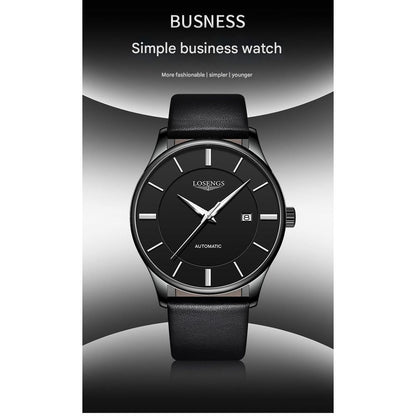 LOSENGS Automatic Genuine Leather Belt Mechanical Watch