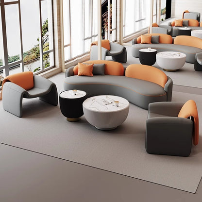 Modern Luxury Curved Reception Sofa Set With Coffee Table