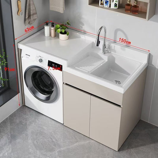Modern Laundry Cabinet with Integrated Wash Basin