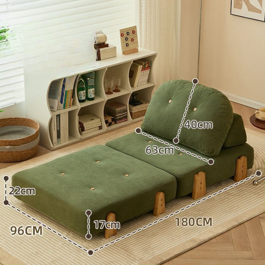 Luxury Fabric Floor Sofa Bed with Backrest