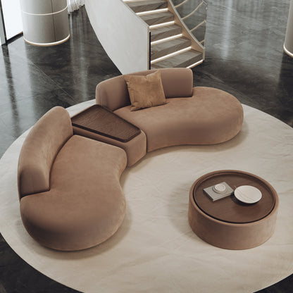 Luxury Curved Lounge Sofa Set With Coffee Table
