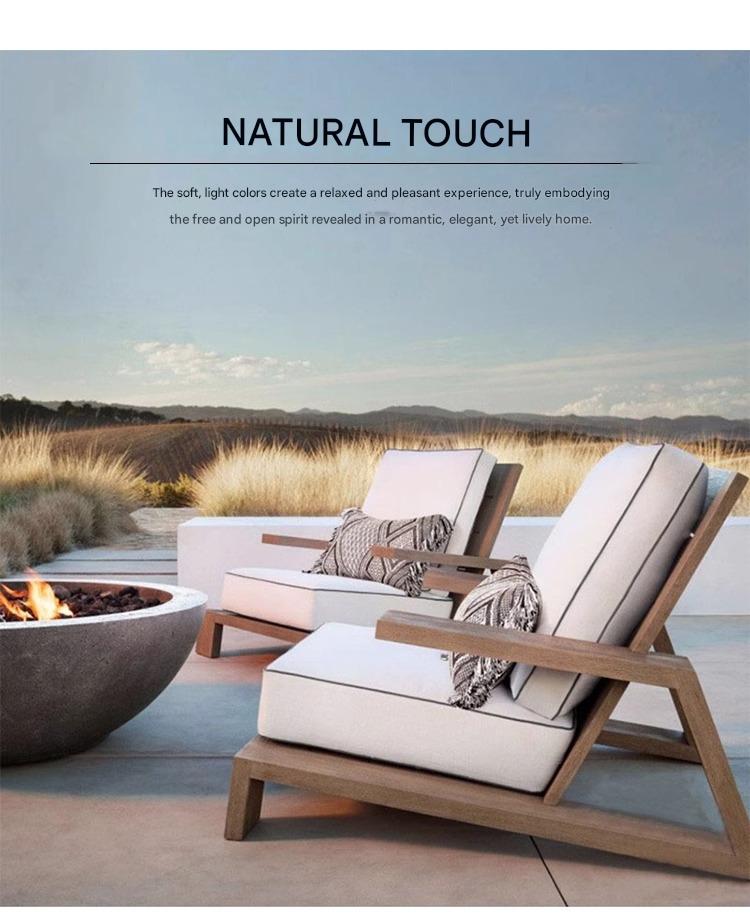 Luxury Outdoor Wooden Sofa Set with Coffee Table