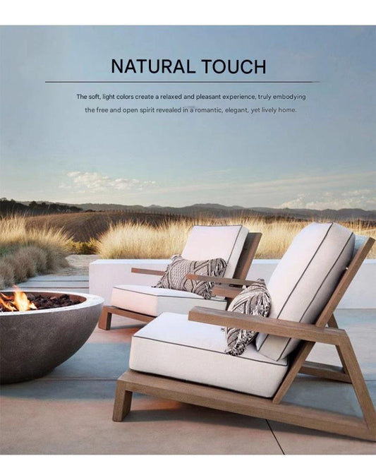 Luxury Outdoor Wooden Sofa Set with Coffee Table