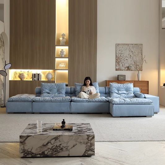 Modern Modular Fabric Sofa Bed with Deep Cushion Seating