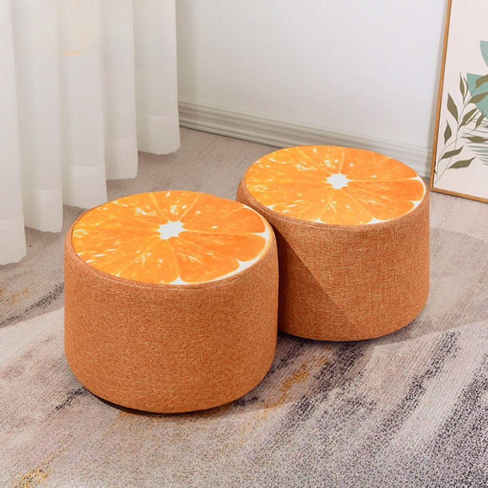 2 Pcs 3D Cartoon Style Plush Pouf Chair 4