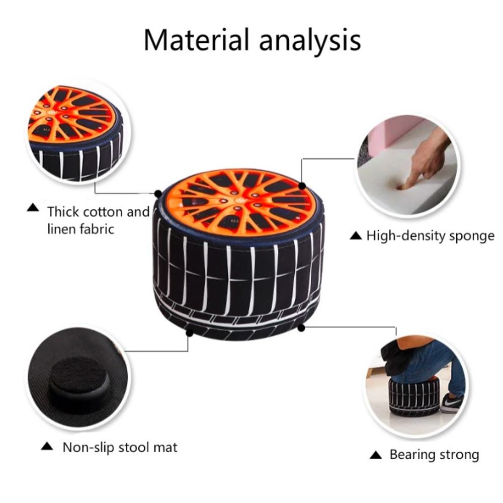 2 Pcs 3D Cartoon Style Plush Pouf Chair 6