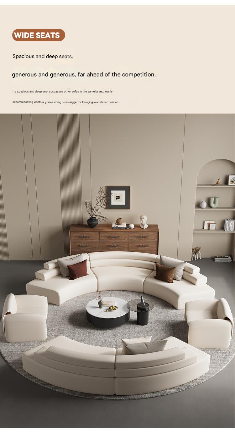 Luxury Curved Sectional  Fabric Sofa Set