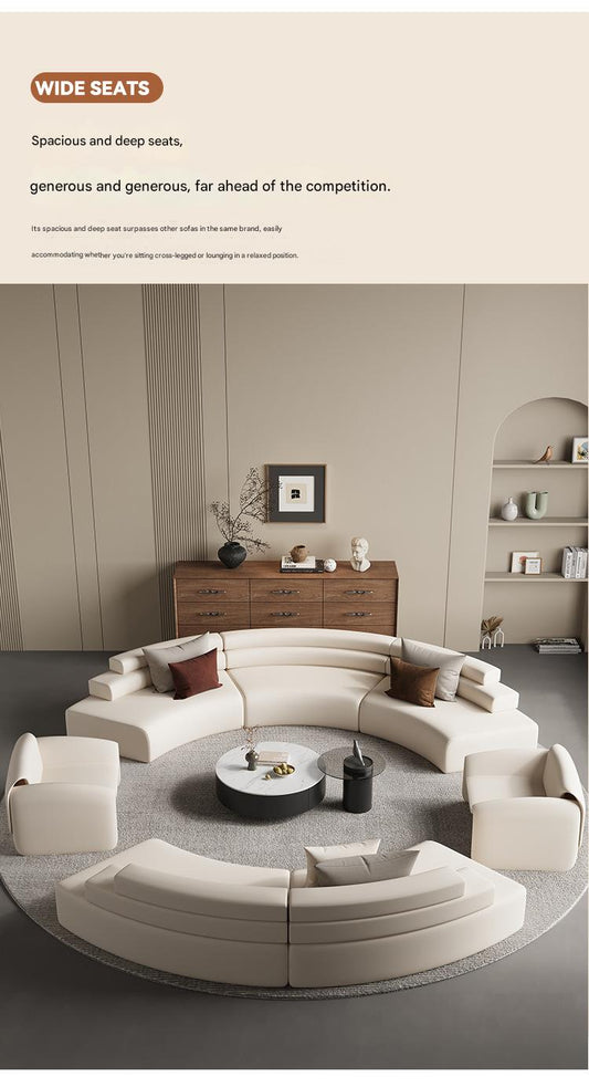 Luxury Curved Sectional  Fabric Sofa Set