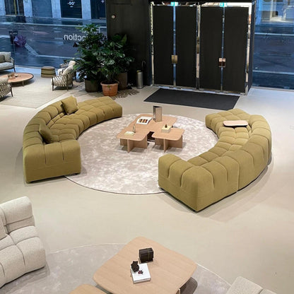 Luxury Curved Puff Fabric Sofa Set