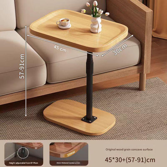 Luxury Adjustable Sofa Side Table with Wooden Top