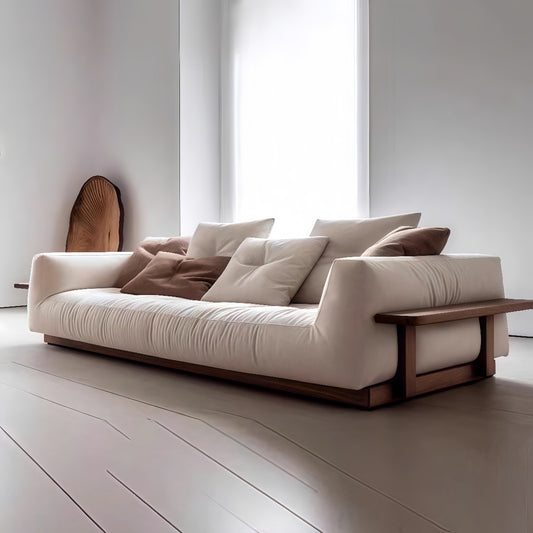 Luxary Double Seat Fabric Sofa with Wooden Base Frame