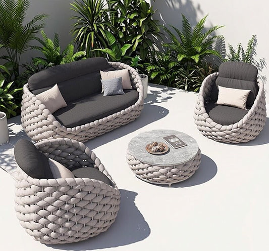 Luxury Outdoor Rattan Sofa Set with Coffee Table
