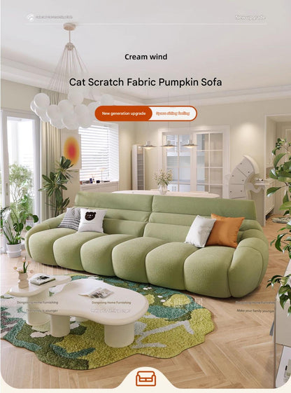 French Retro Pumpkin Fabric Sofa
