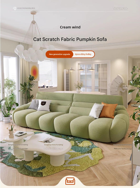 French Retro Pumpkin Fabric Sofa