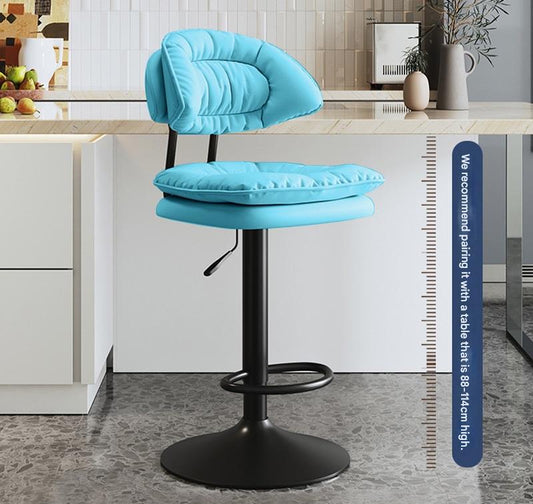 Luxury Adjustable Swivel Bar Chair with Cushioned Backrest