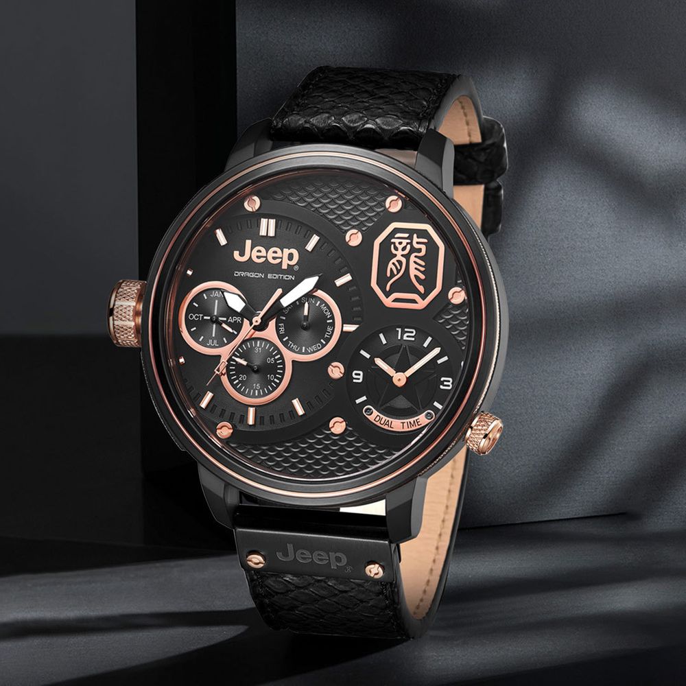 Jeep Wrangler Black Dial Strap Watch