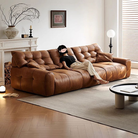 Luxury Leather Sofa With Deep Lounge Seating