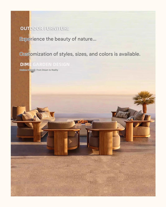 Luxury Outdoor Teak Wood Furniture Sofa Set