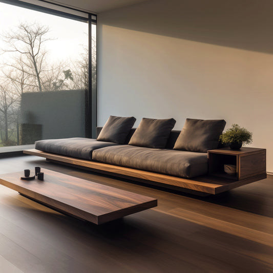 Luxury Wooden Sofa With Thick Cushions