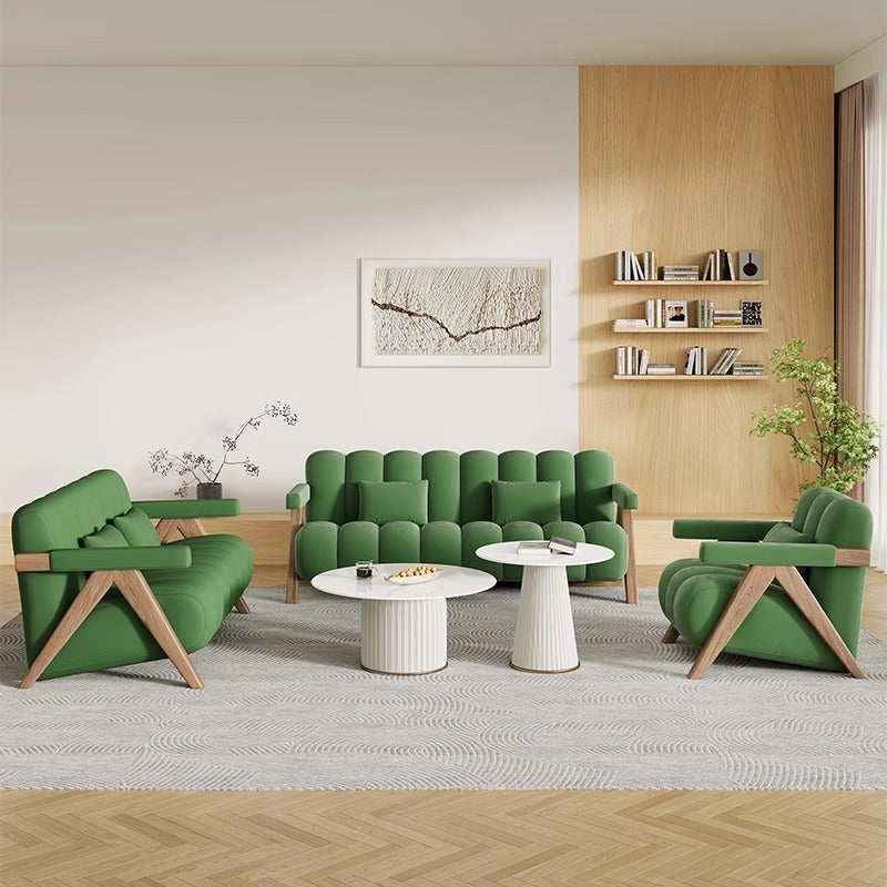French Retro Sofa Set With Coffee Table Combination
