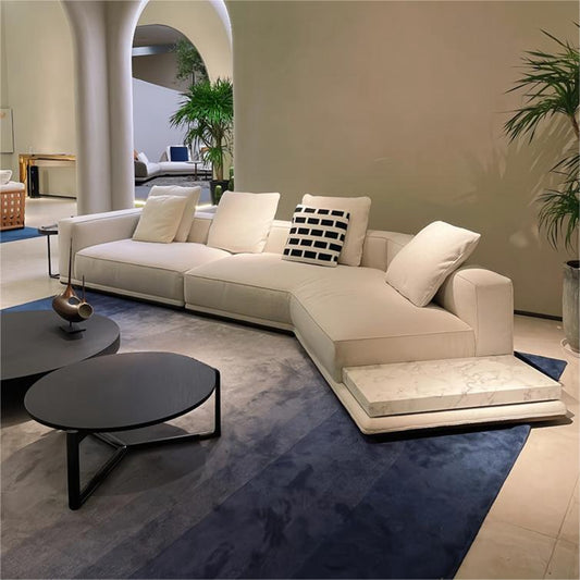 Modern Luxury Curved Sectional Sofa with Chaise Extension
