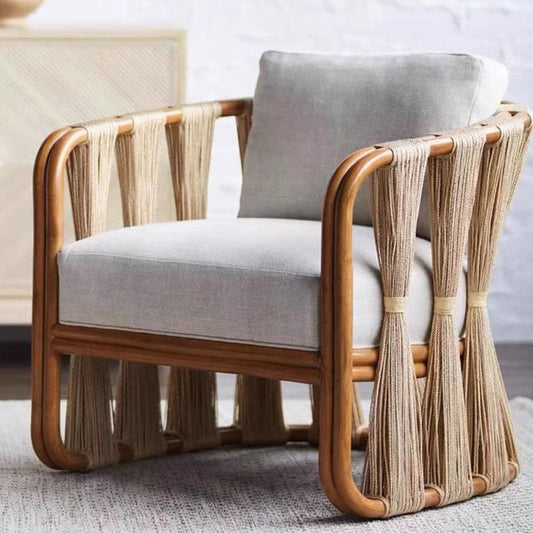 Modern Rattan Lounge Chair with Cushion