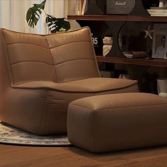 Modern Lazy Single Sofa Chair with Ottoman Footrest