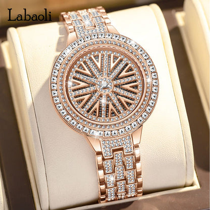 Rhinestone Ladies Spinning Quartz Watch