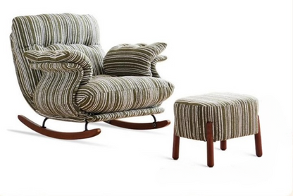 Retro Lazy Rocking Chair with Ottoman