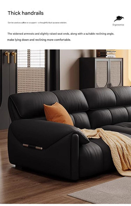 French Retro Leather Sofa