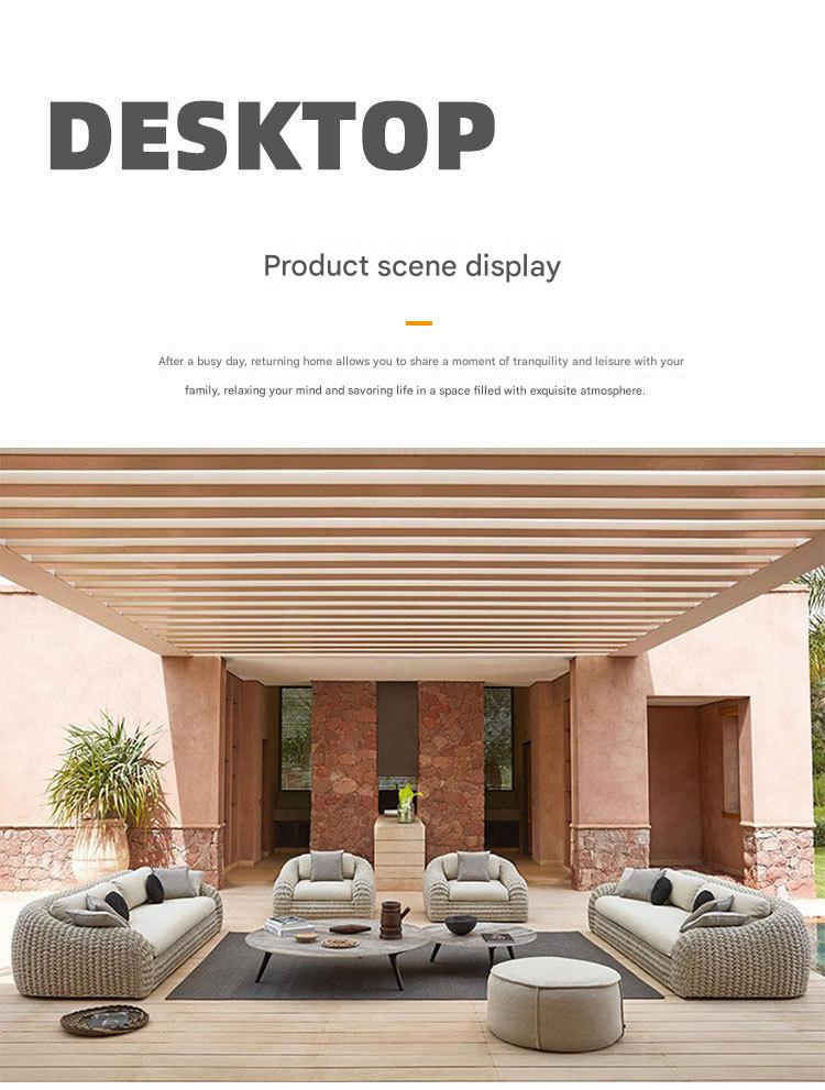 Luxury Outdoor Rattan Sofa Set With Coffee Table