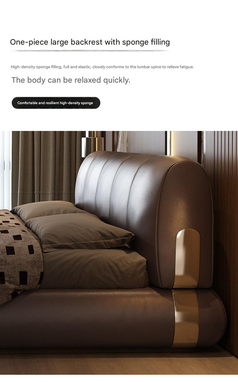 Italian Luxury Leather Sand Dune Double Bed