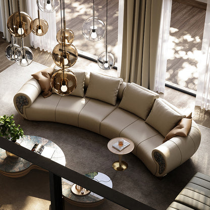 Luxury Curved Leather Sectional Sofa