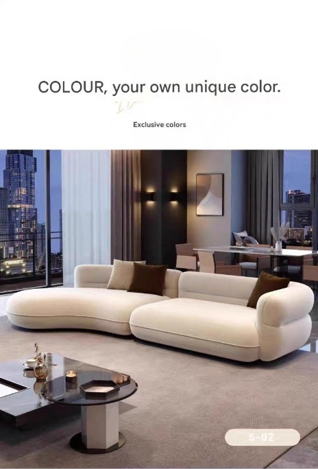 Luxury Modern Curved Sectional Sofa Set