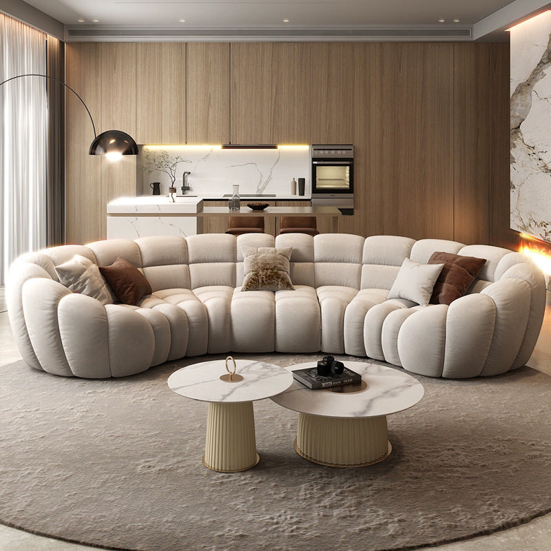 Italian Luxury Fabric Curved Sofa Set
