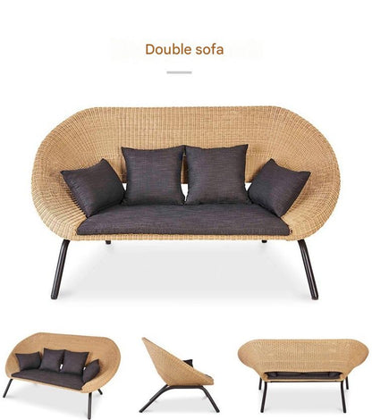 Modern Rattan Outdoor Sofa Set With Coffee Table