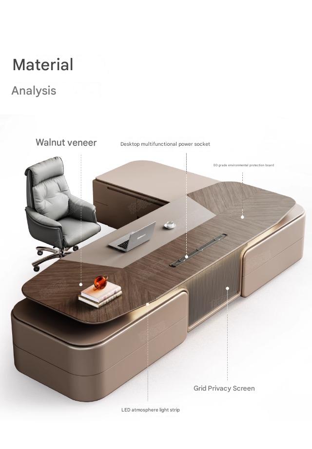 Luxury L-Shaped Office Desk With Chair