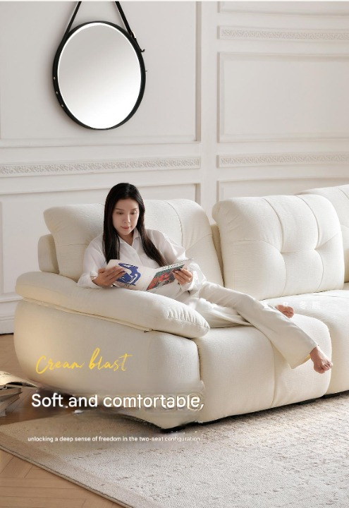 Luxury Electric Adjustable Backrest Chenille Cloud Fabric Sofa
