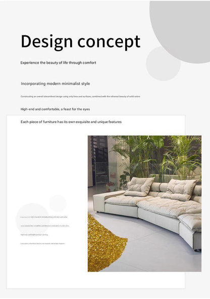 Modern Nubuck Leather Modular Sofa