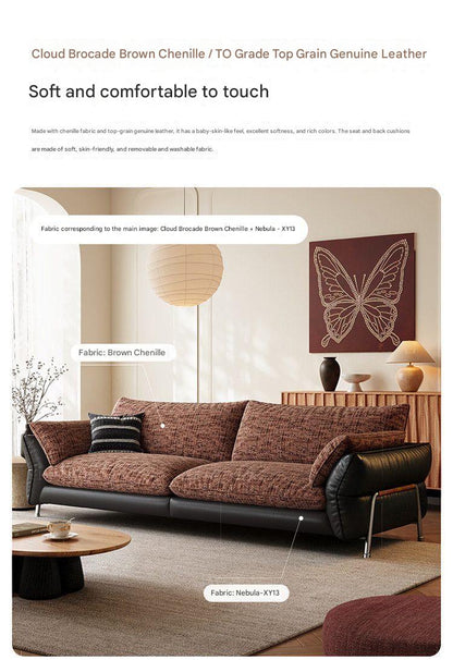 Modern Extra Large Fabric Sofa with Goose Down Cushions