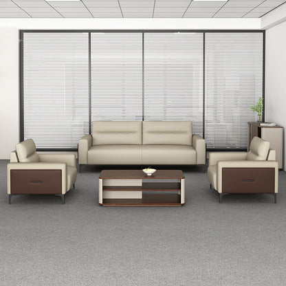 Luxury Leather Sofa Set With Coffee Table