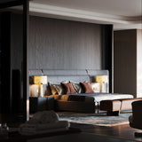 Italian Luxury Leather King Size Bed with Wide Headboard