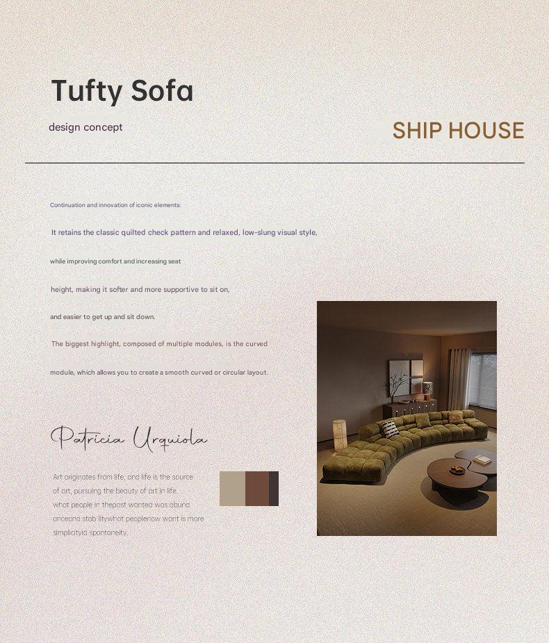 Luxury Curved Puff Fabric Sofa Set