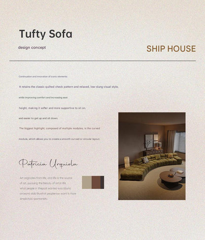 Luxury Curved Puff Fabric Sofa Set