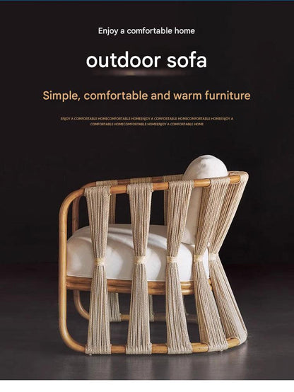 Modern Rattan Lounge Chair with Cushion