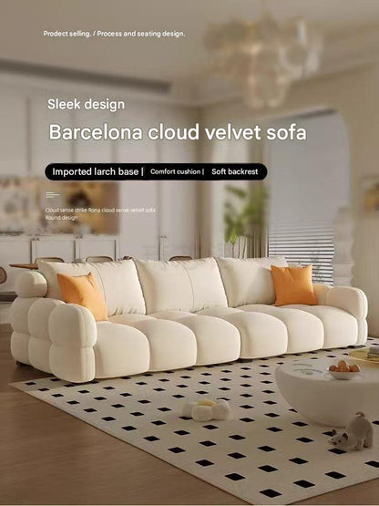 Modern French Barcelona Cloud Velvet Sofa